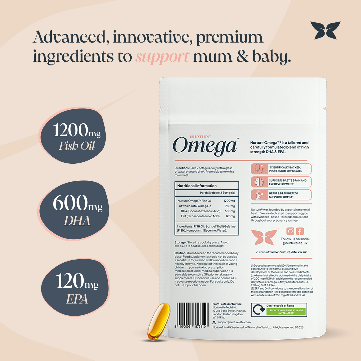 NurtureOmega™ | High-Strength Omega-3 Pregnancy Supplement