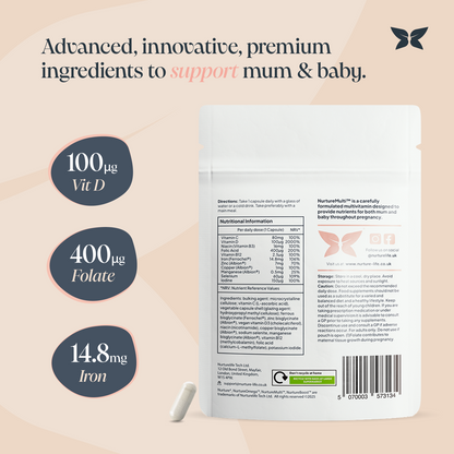 NurtureMulti™ | Pregnancy Multivitamin with Vitamin D & Folic Acid