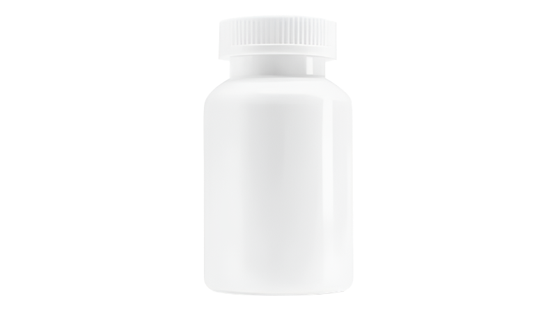 White, non-branded capsule bottle